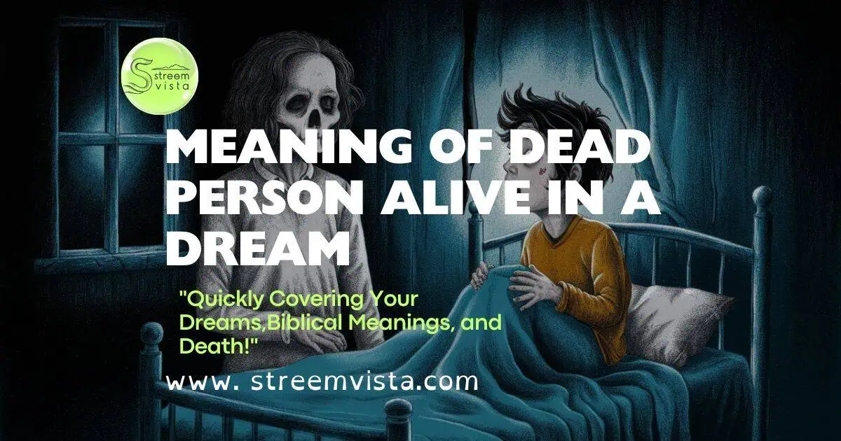 Illustration depicting the "Meaning of Dead Person Alive in a Dream," exploring themes of memory and connection beyond death.