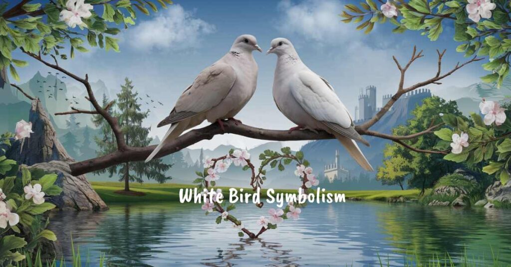  A white bird, embodying the essence of purity, reflects spiritual and biblical meanings associated with hope and renewal.